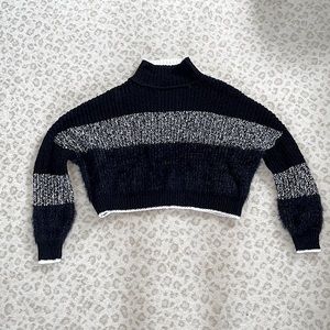 Free People Black and White Sweater